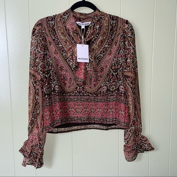 Walter Baker Aubrey Grand Paisley Top Boho Chic - Picture 6 of 12